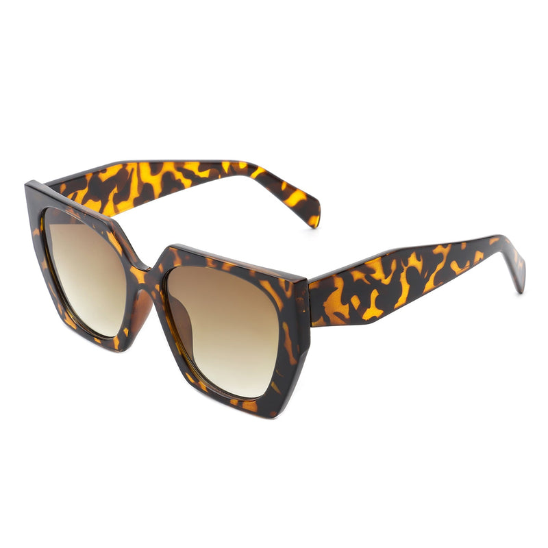 Kaeliana - Oversize Square Tinted Women Fashion Cat Eye Sunglasses-5