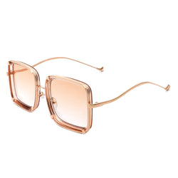 Zephyrne - Square Oversize Retro Tinted Fashion Women Sunglasses-0