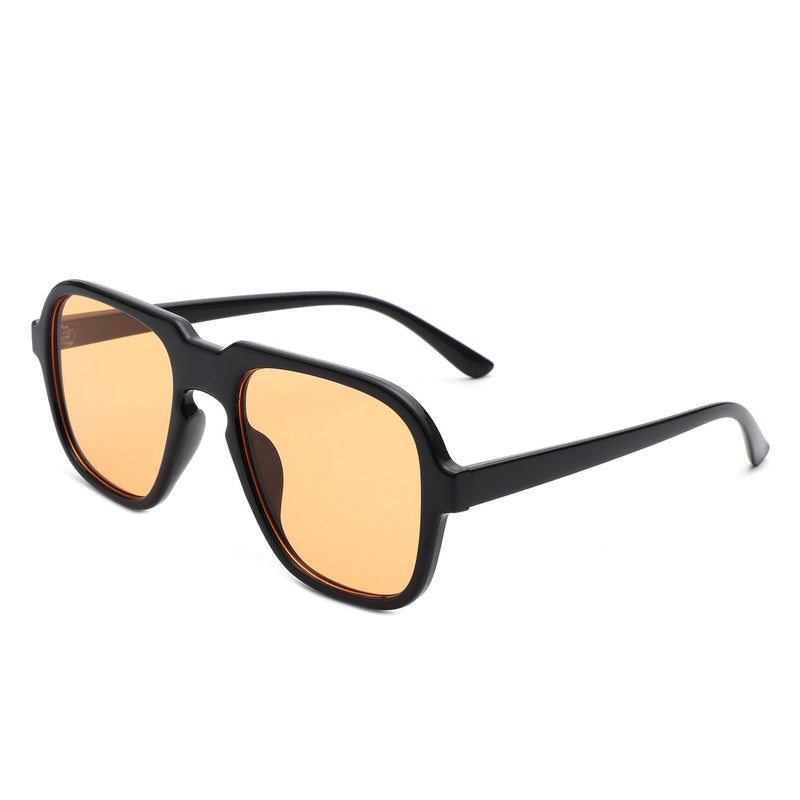 Nightime - Retro Square Fashion Aviator Vintage Style Tinted Sunglasses-7