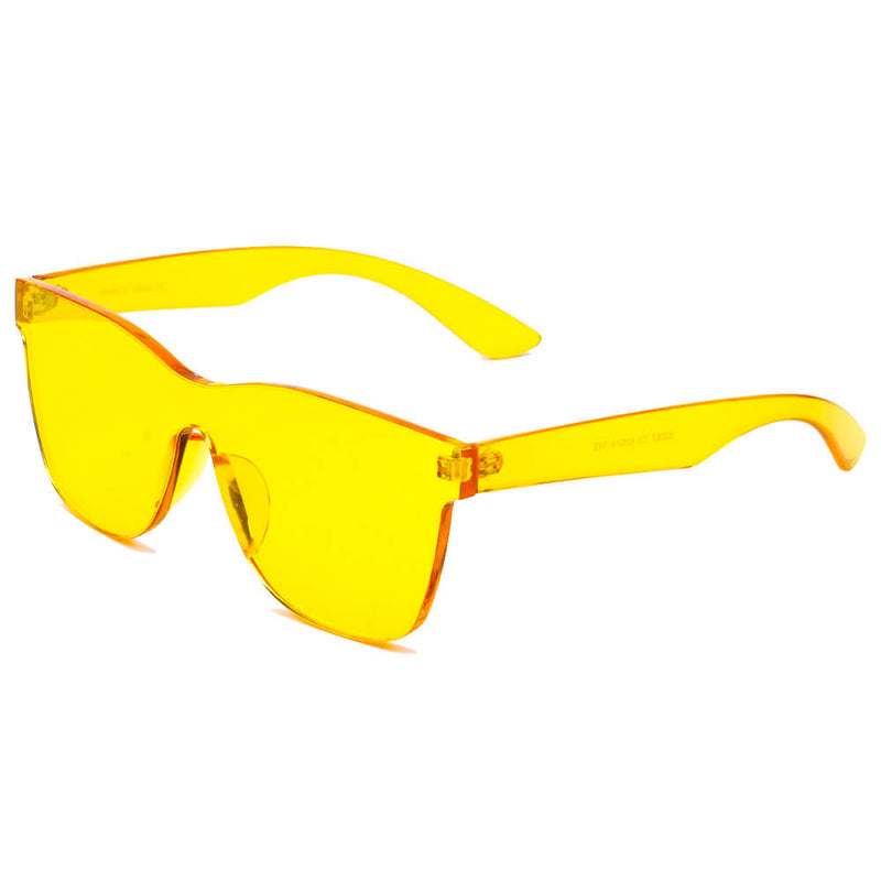 LEMOORE | Retro Flat Lens Candy Color Square Rimless Tinted Colorful Lenses Sunglasses-4