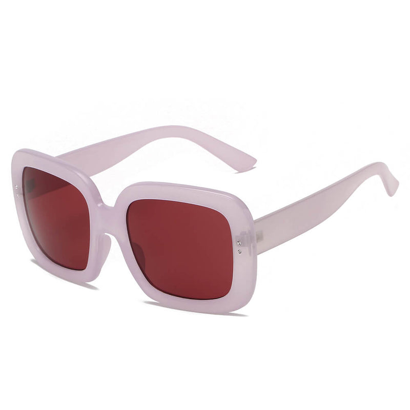 CLEMSON | Women Retro Trendy Vintage Bold Square Oversize Sunglasses-4