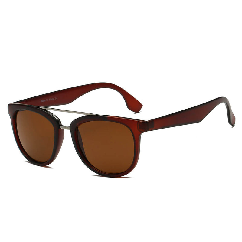 BENTON | Classic Round Brow-Bar Fashion Sunglasses-4