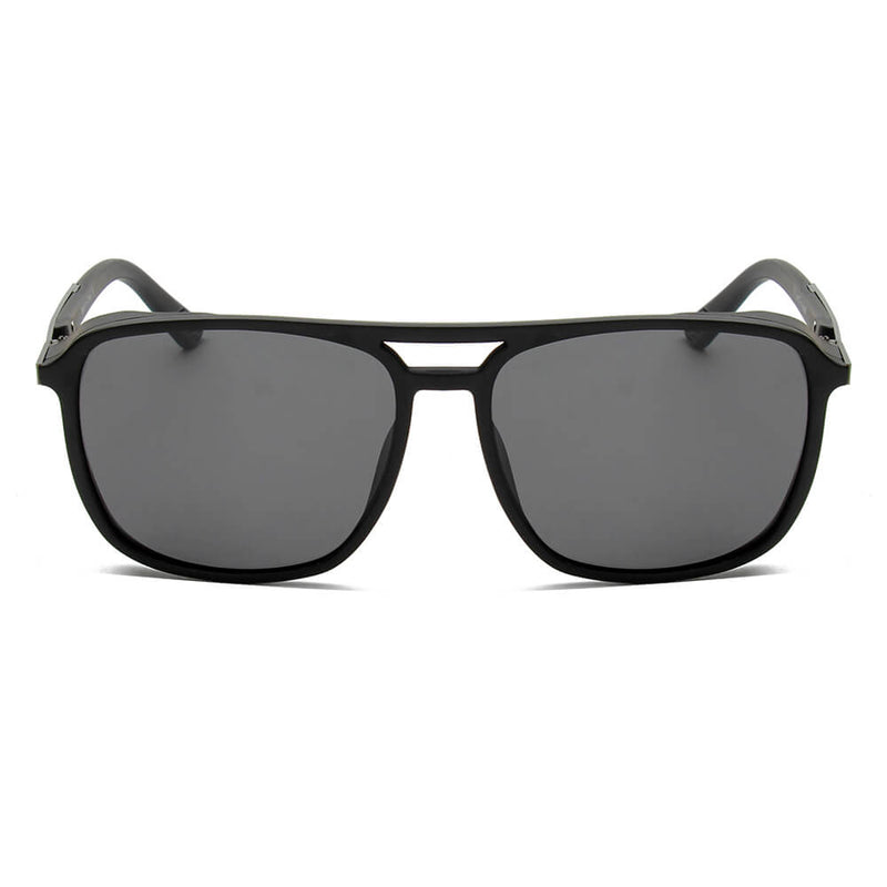 NAPA | Retro Vintage Flat Brow Bar Polarized Square Fashion Sunglasses-5