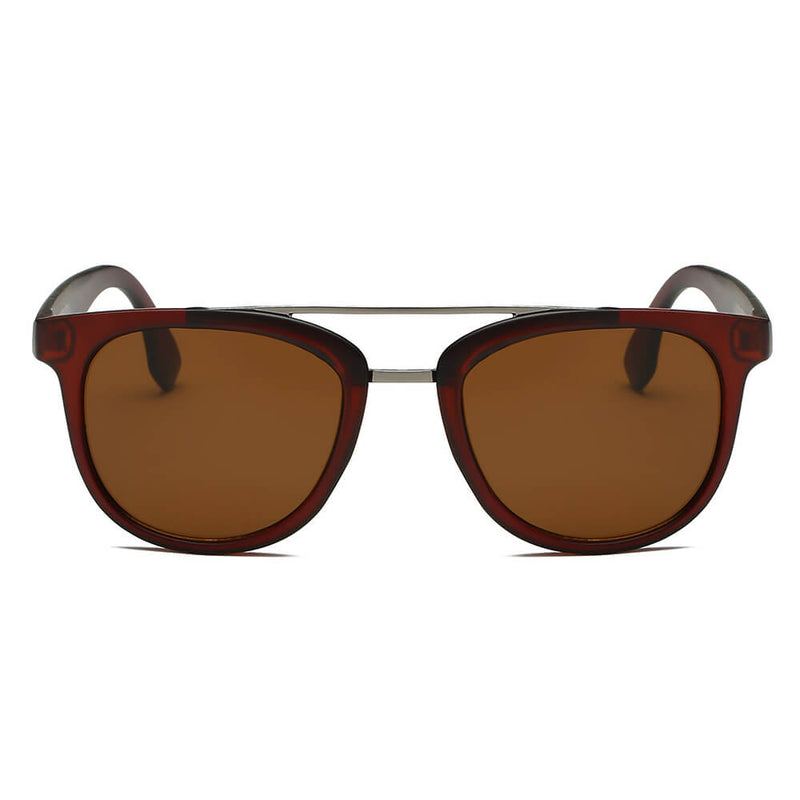 BENTON | Classic Round Brow-Bar Fashion Sunglasses-5
