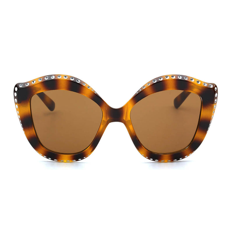 ANGOLA | Women Oversized Round Cat Eye Fashion Sunglasses-5