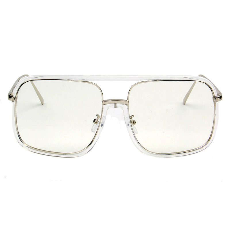 MAGNA | Oversized Pillowed Square Fashion Rim Aviator Design Sunglasses-7