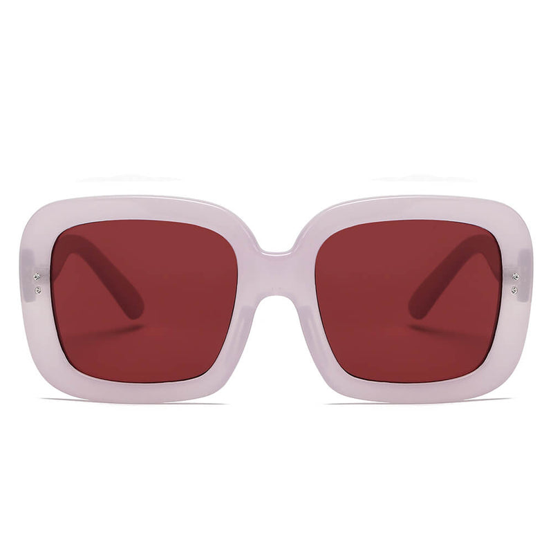 CLEMSON | Women Retro Trendy Vintage Bold Square Oversize Sunglasses-5