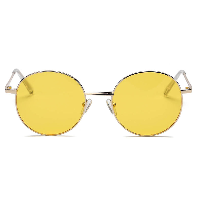 GENEVA | Retro Vintage Metal Round Oval Circle Sunglasses-7