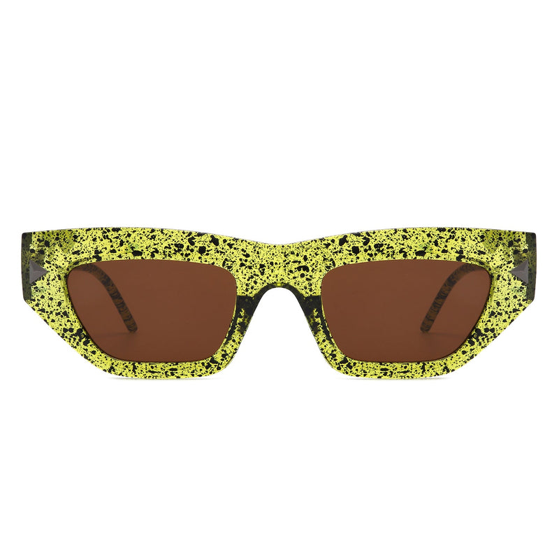 Oceanlux - Women Fashion Square Chunky Retro Chic Cat Eye Sunglasses-3
