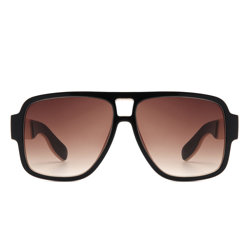 Stardawn - Retro Square Oversize Flat Top Tinted Aviator Sunglasses-6