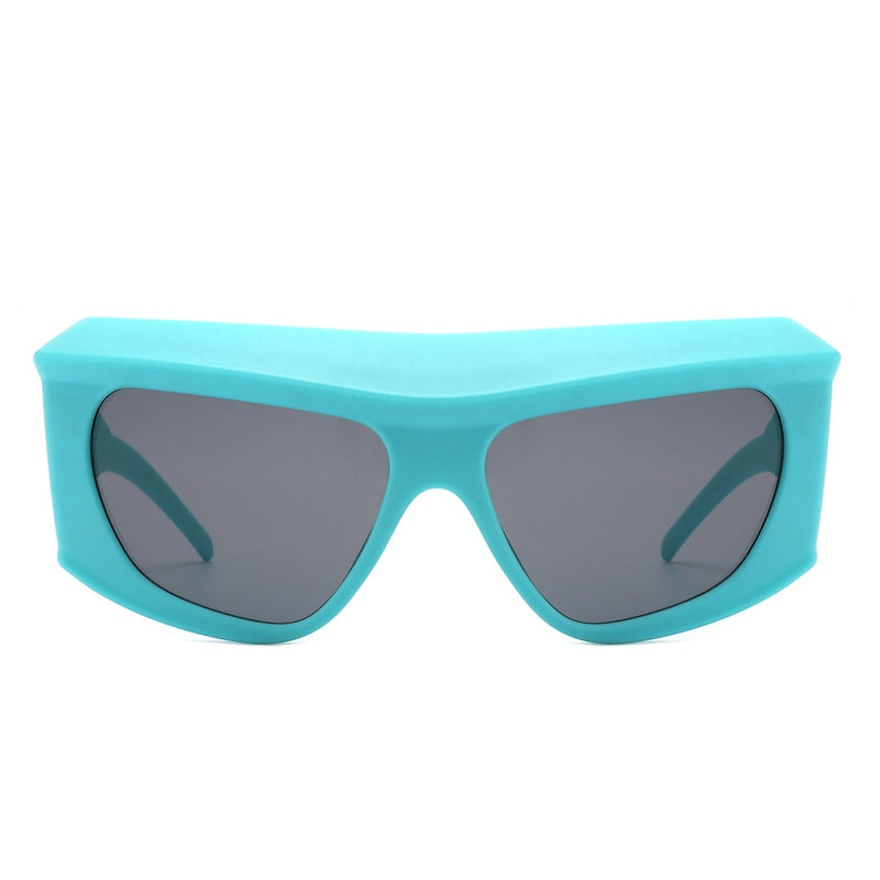 Thalia - Square Chunky Wrap Around Tinted Oversize Fashion Sunglasses-6