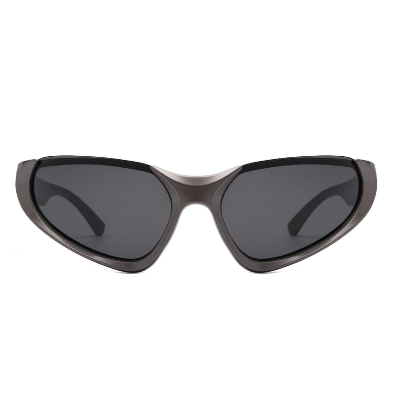 Dazzling - Rectangle Retro Fashion Wrap Around Sunglasses-6