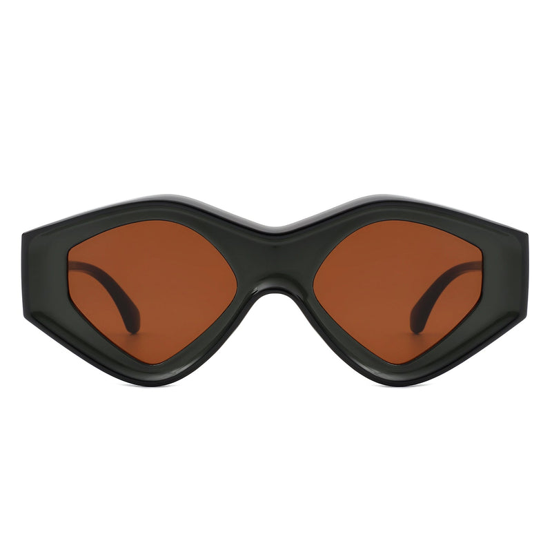 Rosedawn - Futuristic Square Retro Chunky Irregular Geometric Sunglasses-9