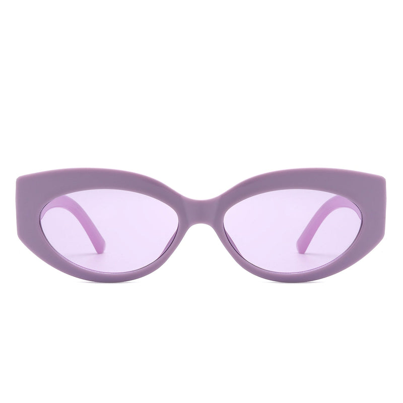 Moonfury - Oval Retro Tinted Fashion Round Cat Eye Sunglasses-7