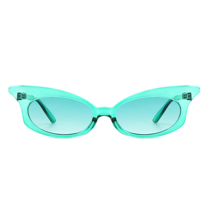 Tadiance - Women Chic Fashion Narrow Oval Butterfly Shape Cat Eye Sunglasses-7
