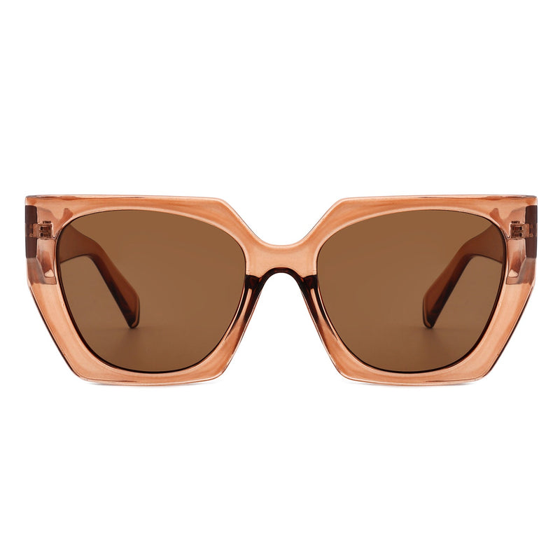 Kaeliana - Oversize Square Tinted Women Fashion Cat Eye Sunglasses-6