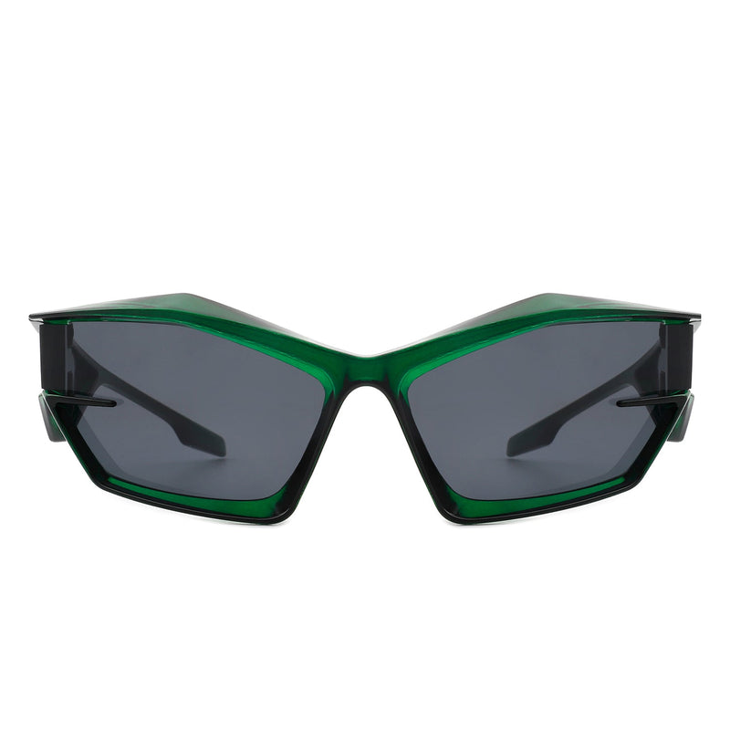 Pollich - Futuristic Rectangle Geometric Chunky Square Fashion Sunglasses-7