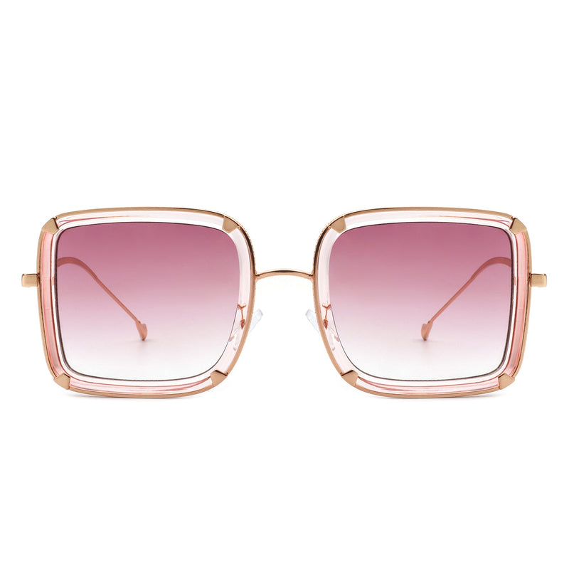 Zephyrne - Square Oversize Retro Tinted Fashion Women Sunglasses-6