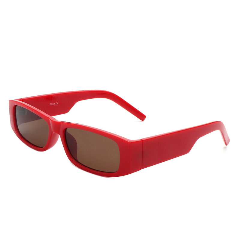 Skyrider - Retro Rectangle Narrow Square Vintage Slim Sunglasses-7
