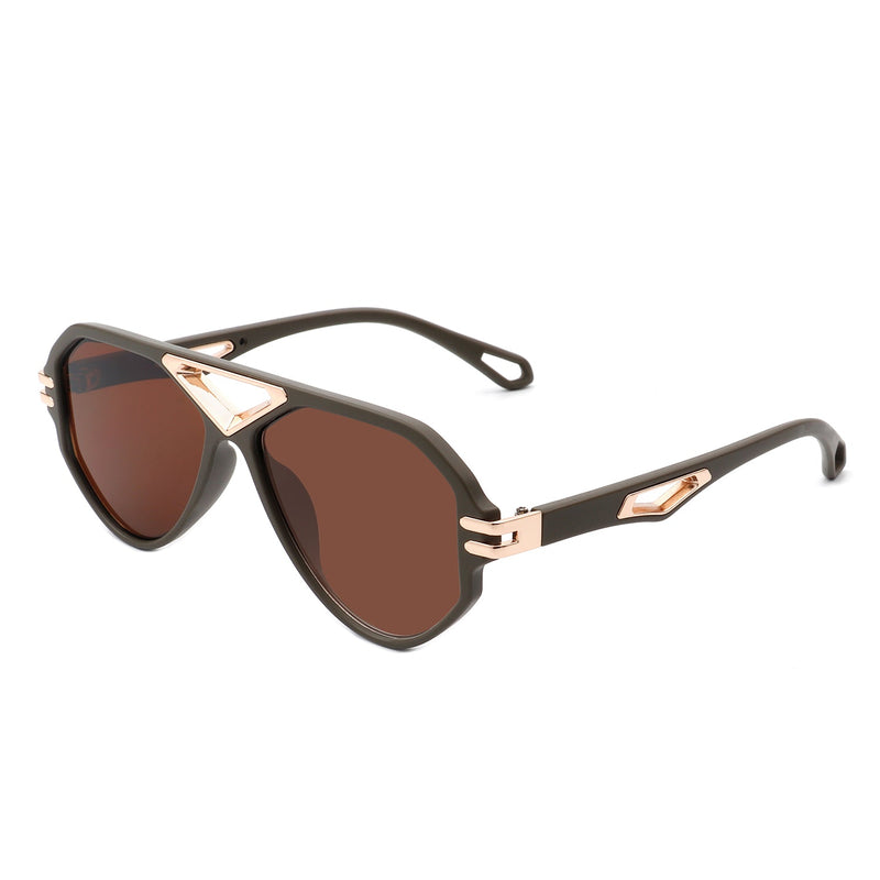 Unityth - Geometric Retro Round Vintage Fashion Aviator Sunglasses-7