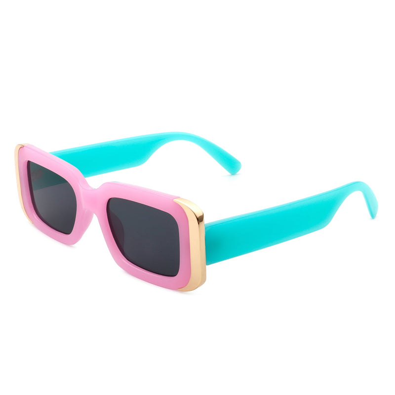 Quixotic - Rectangle Narrow Fashion Tinted Square Sunglasses-8