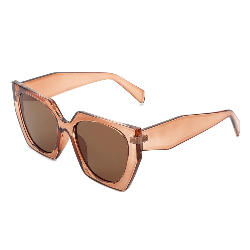 Kaeliana - Oversize Square Tinted Women Fashion Cat Eye Sunglasses-7