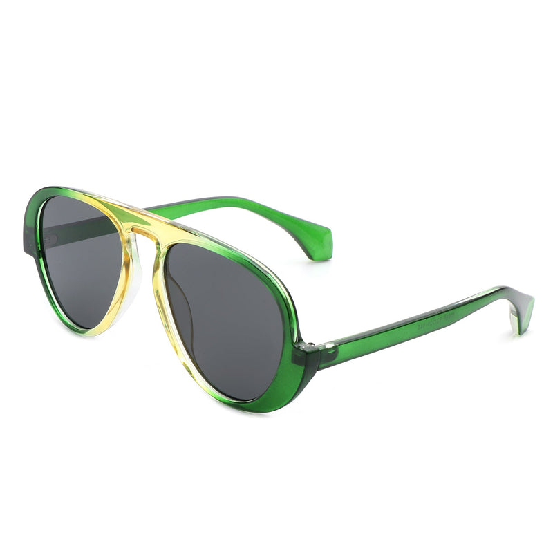 Twinklez - Futuristic Fashion Chunky Vintage Inspired Aviator Sunglasses-7