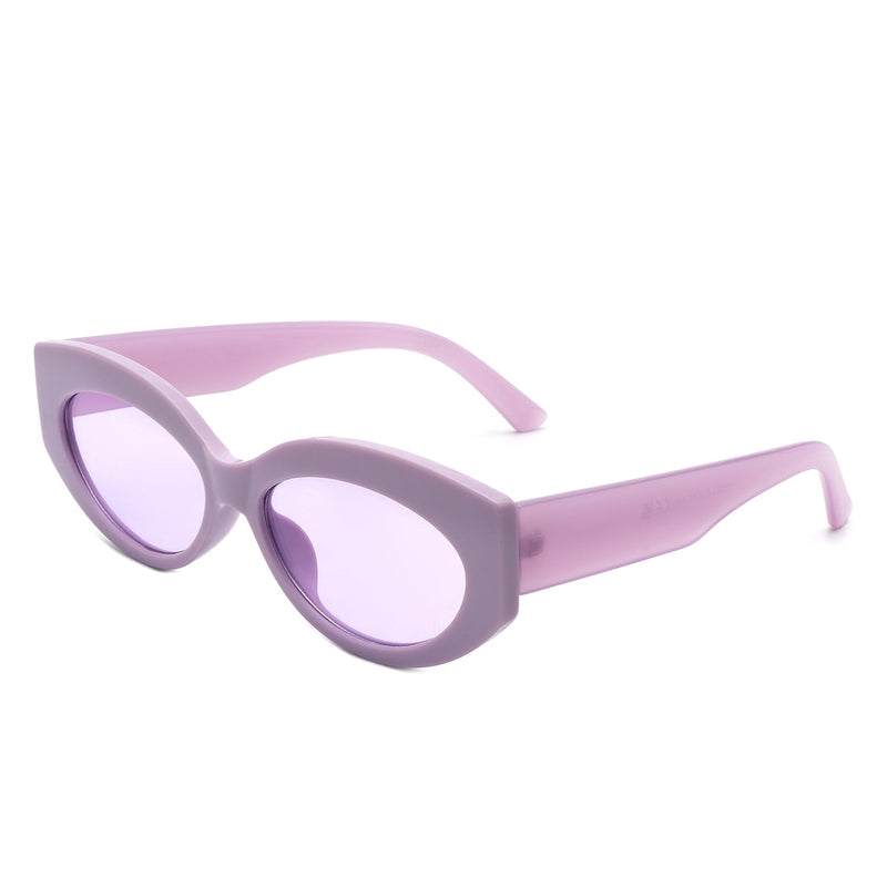 Moonfury - Oval Retro Tinted Fashion Round Cat Eye Sunglasses-6