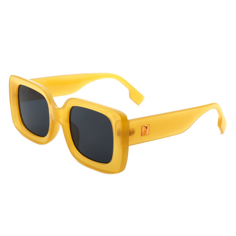 Jadestone - Square Retro Flat Top Fashion Sunglasses-8