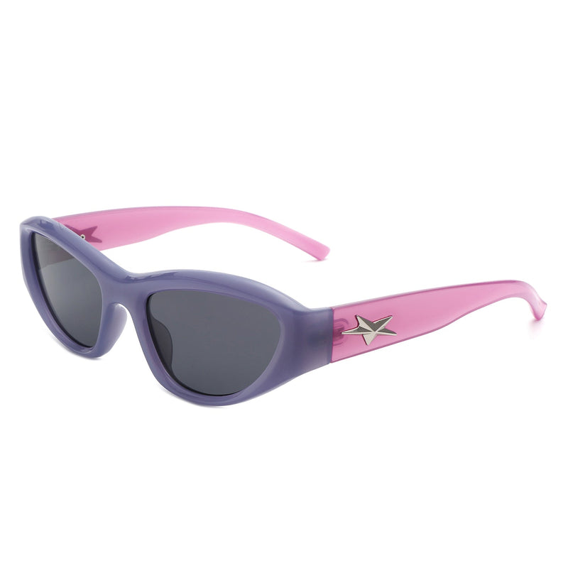 Starloft - Y2K Wrap Around Fashion Rectangle Sports Sunglasses-6