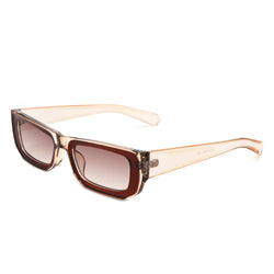 Alabaste - Rectangle Narrow Flat Top Fashion Tinted Slim Sunglasses-0