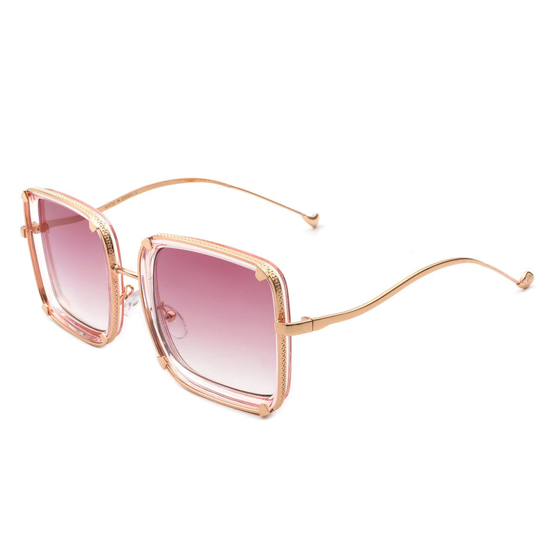 Zephyrne - Square Oversize Retro Tinted Fashion Women Sunglasses-7