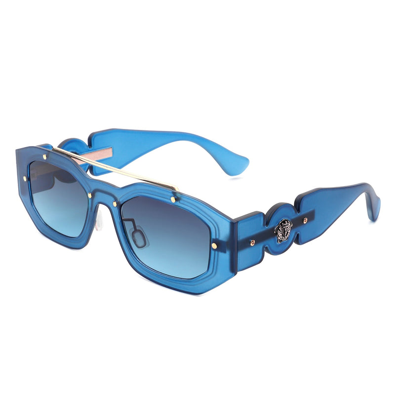 Xanadusk- Geometric Retro Irregular Brow-Bar Square Fashion Sunglasses-7