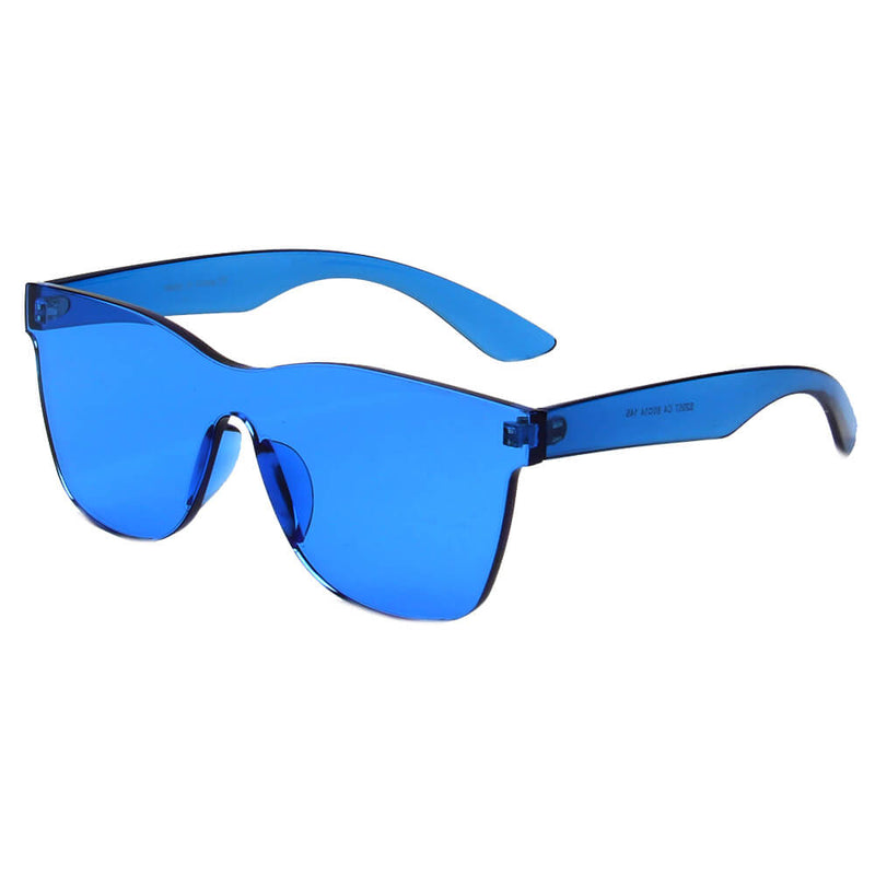 LEMOORE | Retro Flat Lens Candy Color Square Rimless Tinted Colorful Lenses Sunglasses-6