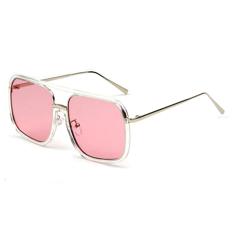 MAGNA | Oversized Pillowed Square Fashion Rim Aviator Design Sunglasses-8
