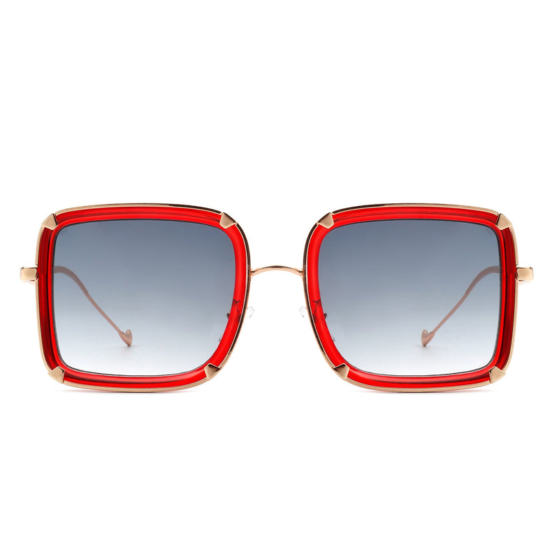 Zephyrne - Square Oversize Retro Tinted Fashion Women Sunglasses-8
