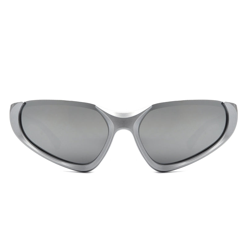 Dazzling - Rectangle Retro Fashion Wrap Around Sunglasses-8