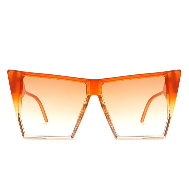 Skyhaste - Women Square Oversize Flat Top Fashion Sunglasses-5