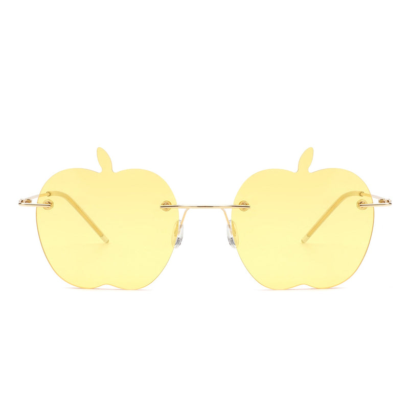 Zephyrus - Rimless Apple Shape Party Frameless Tinted Sunglasses-8