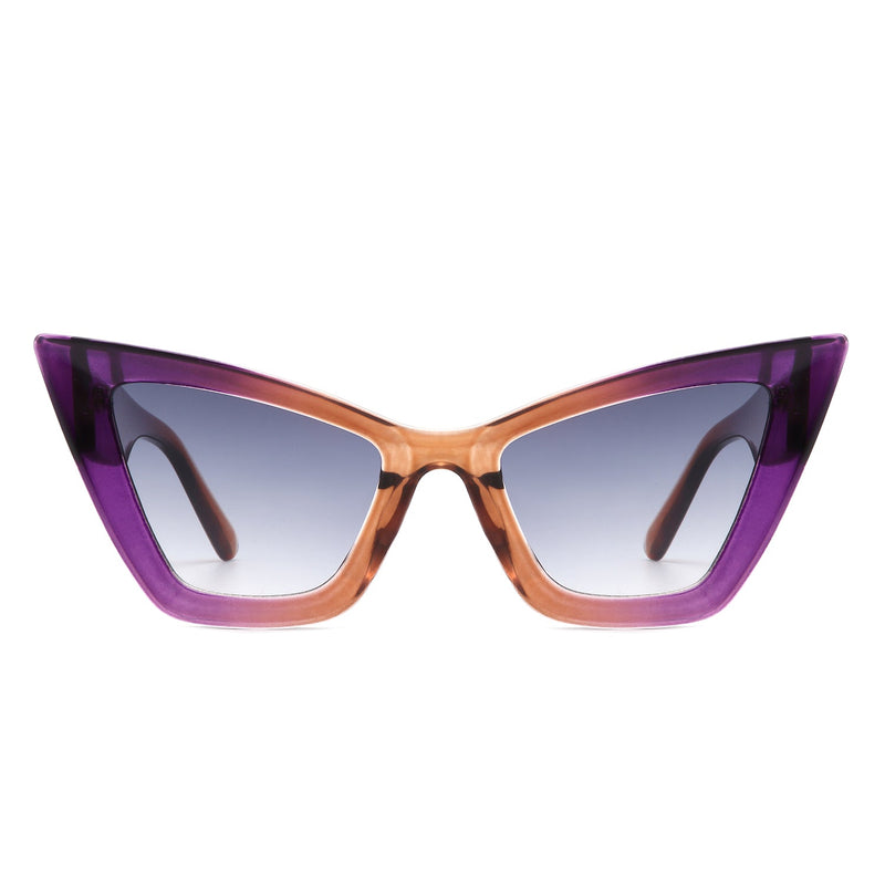 Stardaze - Square Retro Fashion High Pointed Cat Eye Sunglasses-11