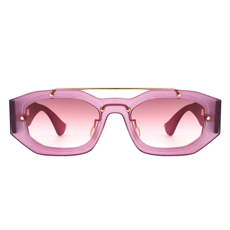 Xanadusk- Geometric Retro Irregular Brow-Bar Square Fashion Sunglasses-8