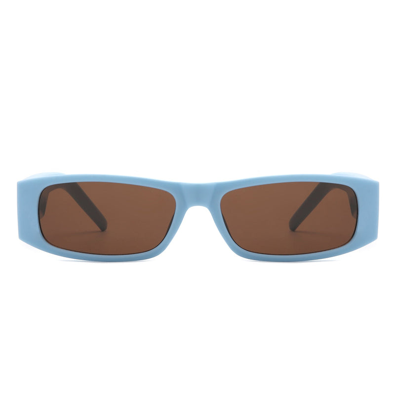 Skyrider - Retro Rectangle Narrow Square Vintage Slim Sunglasses-8
