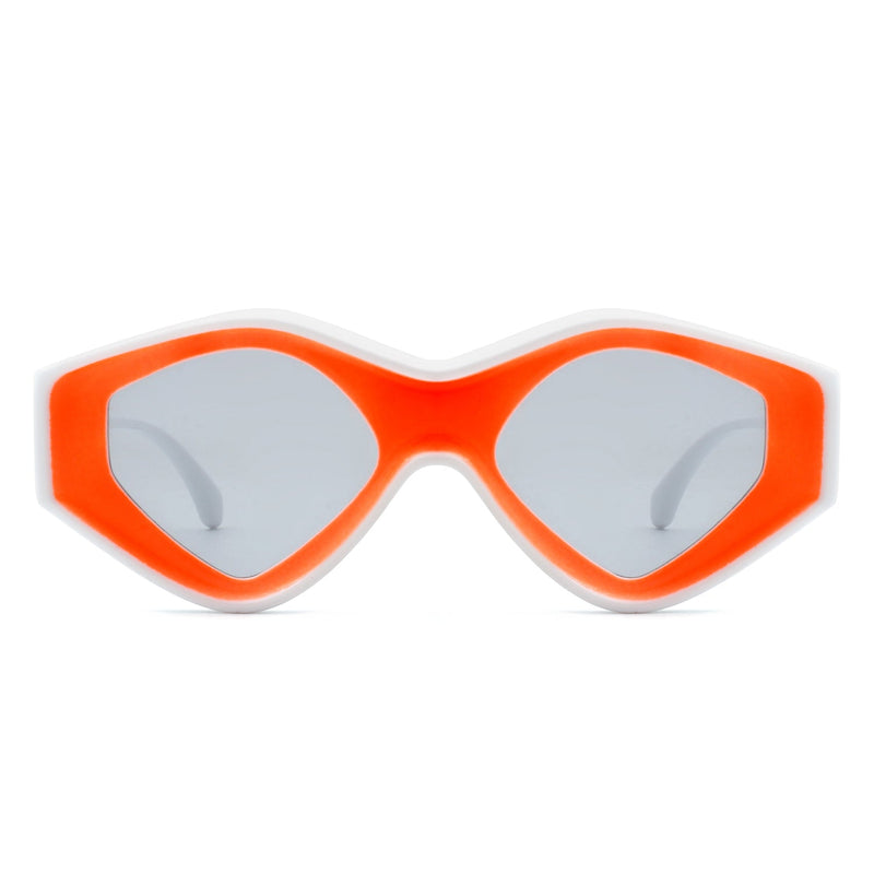 Rosedawn - Futuristic Square Retro Chunky Irregular Geometric Sunglasses-1