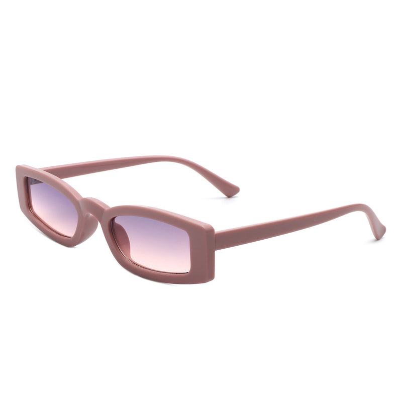 Starzest - Rectangle Slim Retro Tinted Square Vintage Narrow Sunglasses-9