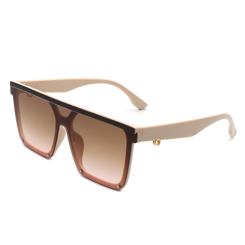 Sunquest - Square Flat Top Women Fashion Oversize Sunglasses-4