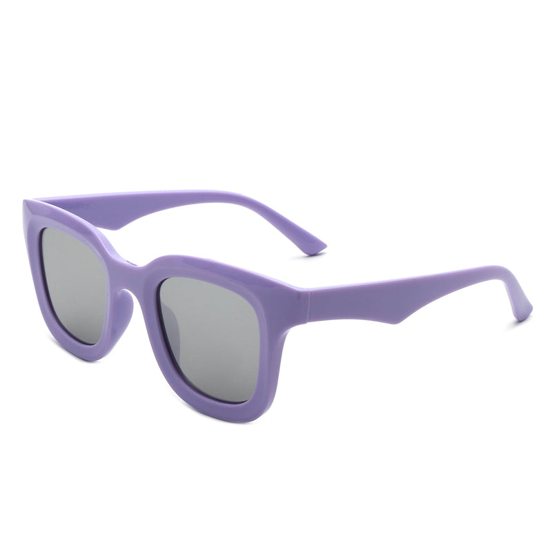 Lustrous - Square Retro 90s Tinted Vintage Fashion Sunglasses-9