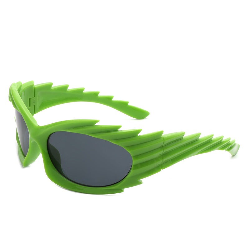 Sparkify - Wrap Around Oval Spike Oversize Fashion Sunglasses-9