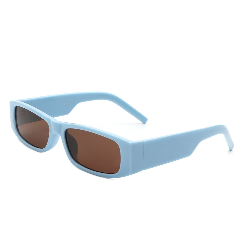 Skyrider - Retro Rectangle Narrow Square Vintage Slim Sunglasses-9