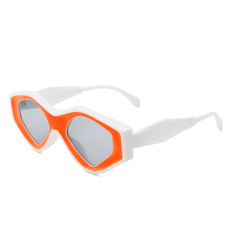 Rosedawn - Futuristic Square Retro Chunky Irregular Geometric Sunglasses-0