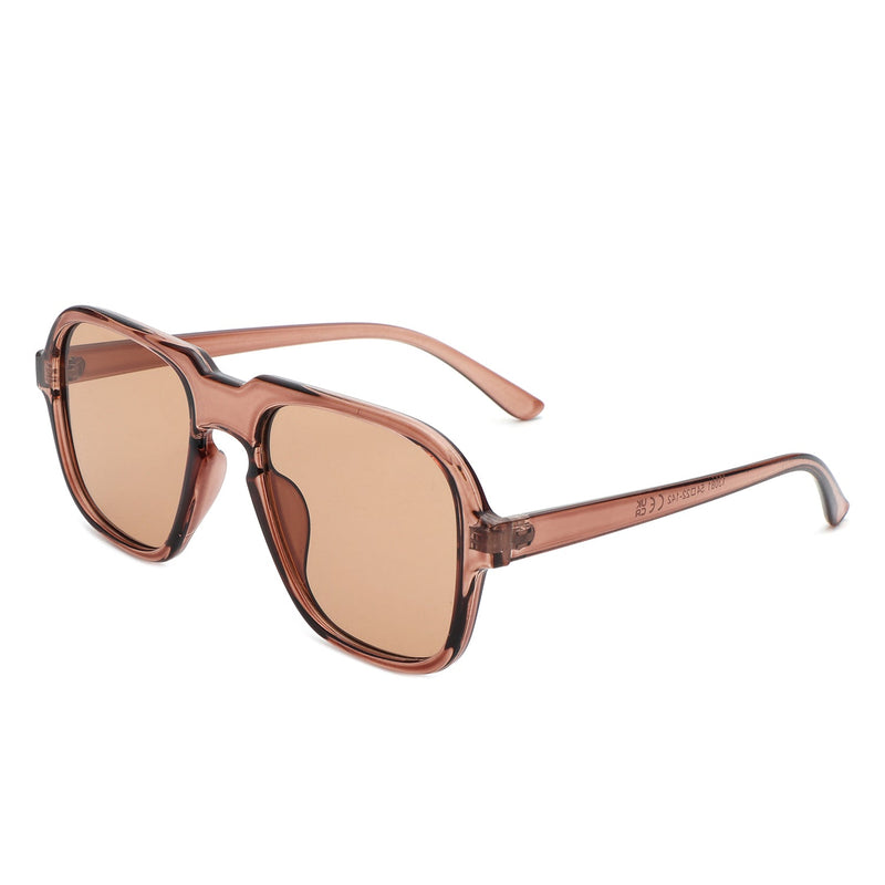Nightime - Retro Square Fashion Aviator Vintage Style Tinted Sunglasses-0